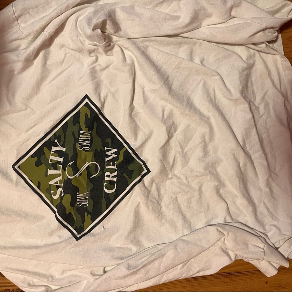 Salty Crew White Long Sleeve Tee with Graphic Design